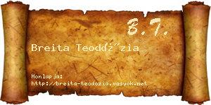 Breita Teodózia névjegykártya
